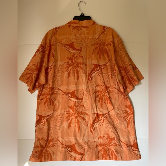 Reel Legends XL Hawaiian Shirt Swordfish Matched Pocket Wood Buttons A8 - Picture 10 of 10